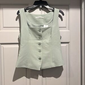 NWT Abercrombie & Fitch Blue-Green Buttoned Vest Top